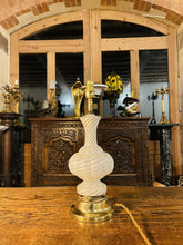 Load image into Gallery viewer, Murano Latticino Ribbon Glass Table Lamp By ‘Dino Martens’ Mid Century