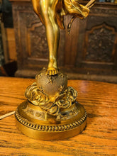 Load image into Gallery viewer, Antique 19th Century Cherub ‘Eros’ Solid Bronze Table Lamp