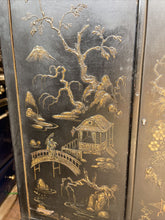 Load image into Gallery viewer, Regency 19th Century Chinoiserie Black Lacquered Cabinet