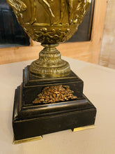 Load image into Gallery viewer, Pair Of Gilded “Townley Vase” Urn Table Lamps On Marble Base, Neo-Classical