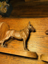 Load image into Gallery viewer, Antique Hand Carved English Oak Dog Bookends, Arts & Crafts
