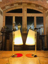 Load image into Gallery viewer, Pair Of Mid Century Gold Plated Spanish Table Lamps, By ‘Milan’