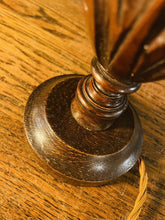 Load image into Gallery viewer, Antique Hand Carved Oak Table Lamp, Jacobean Design