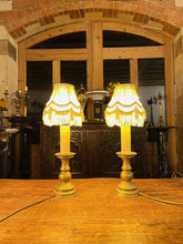 Load image into Gallery viewer, Pair Of Antique Dutch Style Solid Brass Table Lamps, Candlesticks