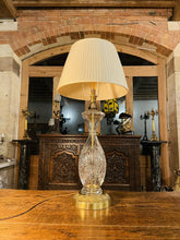 Load image into Gallery viewer, French Cut Crystal & Brass Table Lamp “Cristal D’albert” Vintage