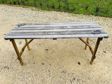 Load image into Gallery viewer, VINTAGE RUSTIC FOLDING PINE TRESTLE TABLE WEDDING EVENT KITCHEN DINING DESK 6ft