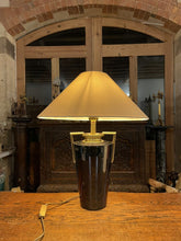 Load image into Gallery viewer, Vintage French Modernist Baluster Urn Table Lamp, Blue & Real Gold