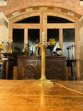 Load image into Gallery viewer, Antique 19th C English Brass Corinthian Table Lamp, Rewired