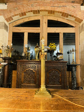 Load image into Gallery viewer, Antique 19th C English Brass Corinthian Table Lamp, Rewired