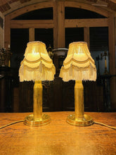 Load image into Gallery viewer, Pair Of Vintage Brass Artillery Shell Casings As Table Lamps, Military Lamp