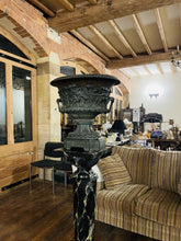 Load image into Gallery viewer, Large 19th Century Solid Bronze, Neo-Classical Urn, Greek Putti Frieze