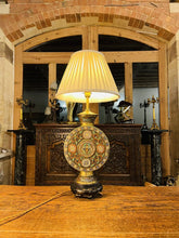 Load image into Gallery viewer, Large Antique Chinese Champleve Cloisonné Enamel Bronze Table Lamp