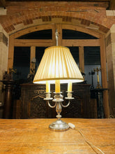 Load image into Gallery viewer, Bouillotte Triple Branch Lamp - Silver Plated - French Empire - Napoleonic