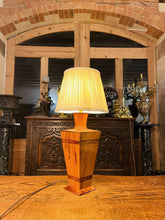 Load image into Gallery viewer, Vintage Art Deco Style Burr Walnut & Thuya Table lamp, Inlaid Marquetry