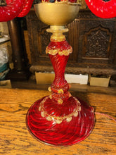 Load image into Gallery viewer, Large Handblown Murano Glass Candleabra Table Lamp By ‘Barovier & Toso’