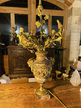 Load image into Gallery viewer, Large 19th Century Louis XVI Breccia Marble & Ormolu Bronze Table Lamp