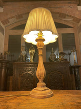 Load image into Gallery viewer, Rustic French Farmhouse Chic Table Lamp, Antique Pitch Pine Lamp