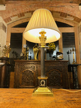 Load image into Gallery viewer, Antique English Brass Corinthian Table Lamp, Rewired, (Pair Available)