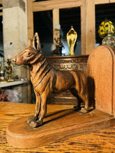 Load image into Gallery viewer, Antique Hand Carved English Oak Dog Bookends, Arts & Crafts