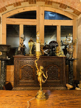 Load image into Gallery viewer, Antique 19th Century Cherub ‘Eros’ Solid Bronze Table Lamp