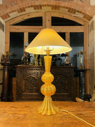 Murano Glass Lamp Real Gold by ‘Marbro Company’, Seguso Vetri d’Art, MCM