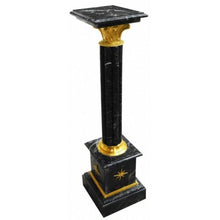 Load image into Gallery viewer, Corinthian Column In Black Marble With Gilded Bronze in Empire style
