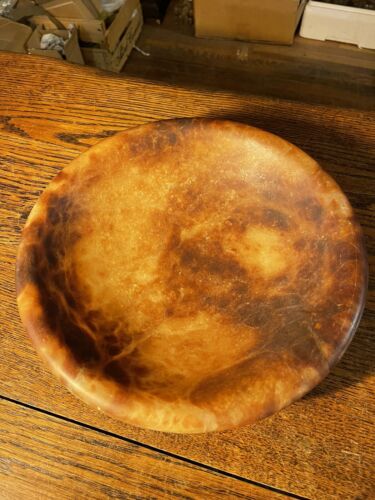 Solid Hand Carved Alabaster Bowl, Dish, Charger