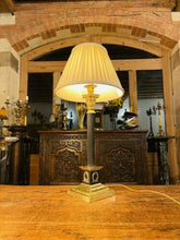 Load image into Gallery viewer, Antique English Brass Corinthian Table Lamp, Rewired, (Pair Available)
