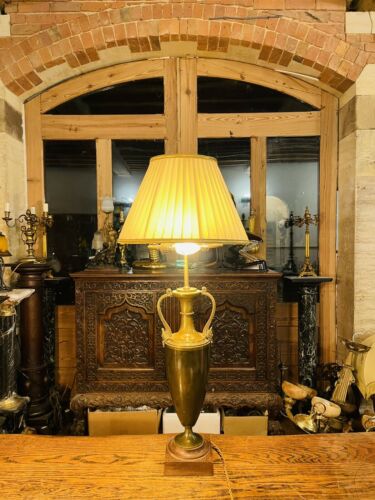 Antique Neoclassical Solid Bronze Urn Table Lamp, Ancient Greek Style