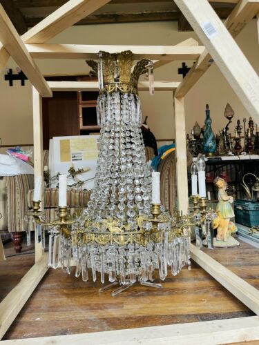 Antique 1900’s French Empire Crystal Chandelier, From London Palldium Theatre