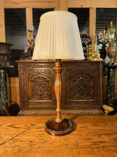 Load image into Gallery viewer, Antique English Carved Mahogany Table Lamp, Edwardian Lighting
