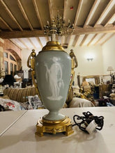 Load image into Gallery viewer, 19th Century ‘Sevres’ Celadon Pate Sur Pate Porcelain Table Lamp, Bronze
