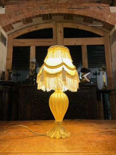 Murano Glass Lamp Real Gold With Original Label Seguso Vetri d’Art, MCM