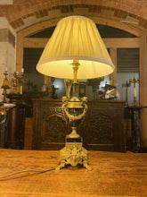 Load image into Gallery viewer, Italian Marble &amp; Brass Table Lamp By ‘Brevettato’, Louis XIV Style
