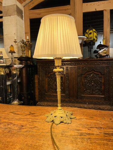 Antique Signed Gilded Bronze French Empire Style Table Lamp, Rewired