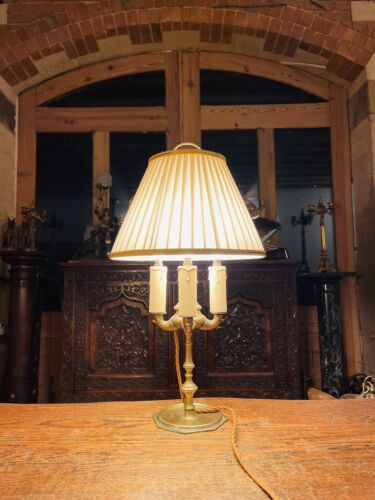 Antique 4 Arm Bouilotte Lamp, Solid Brass, Early 20th Century