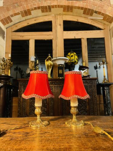 Pair Of Louis XVI Style Gilded Bronze ‘Boudoir’ Table Lamps, Signed