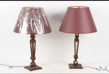 Load image into Gallery viewer, Pair Of Antique Carved English Walnut Table Lamps, Early 20th C
