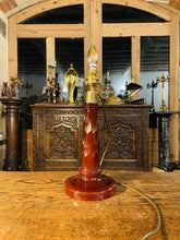 Load image into Gallery viewer, Antique Ruby Red Cut Glass Table Lamp
