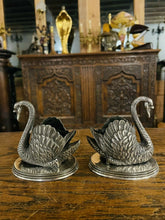 Load image into Gallery viewer, Pair Of Antique English Silver Plated Swans
