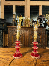 Load image into Gallery viewer, Vintage Murano ‘Barovier &amp; Toso’ Pair of Table Lamps, Venetian Glass Lighting
