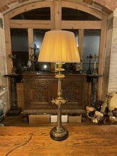 Load image into Gallery viewer, Antique Solid Bronze Table Lamp, Lion Mask Decoration
