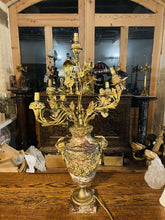 Load image into Gallery viewer, Large 19th Century Louis XVI Breccia Marble &amp; Ormolu Bronze Table Lamp,
