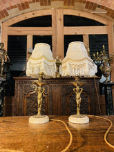 Load image into Gallery viewer, Antique Pair of Cherub Table Lamps
