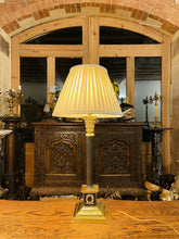 Load image into Gallery viewer, Antique English Brass Corinthian Table Lamp, Rewired, (Pair Available)
