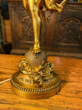 Load image into Gallery viewer, Antique 19th Century ‘Eros’ Solid Bronze Table Lamp, Classical
