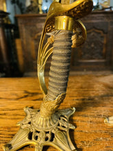 Load image into Gallery viewer, 19th Century Antique Prussian Officers Sword Candlestick Pair
