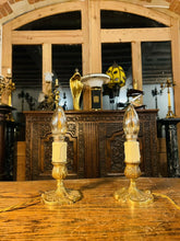 Load image into Gallery viewer, Louis XVI Style Gilded Bronze Bedside ‘Boudoir’ Table Lamps, Signed Pair
