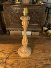 Load image into Gallery viewer, Rustic French Farmhouse Chic Table Lamp, Antique Pitch Pine Lamp
