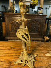 Load image into Gallery viewer, 19th Century Antique Prussian Officers Sword Candlestick Pair
